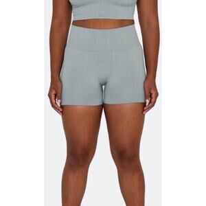 SET Active Sculptflex Shorts Ribbed Athletic Bike Shorts Rain Blue Size Large